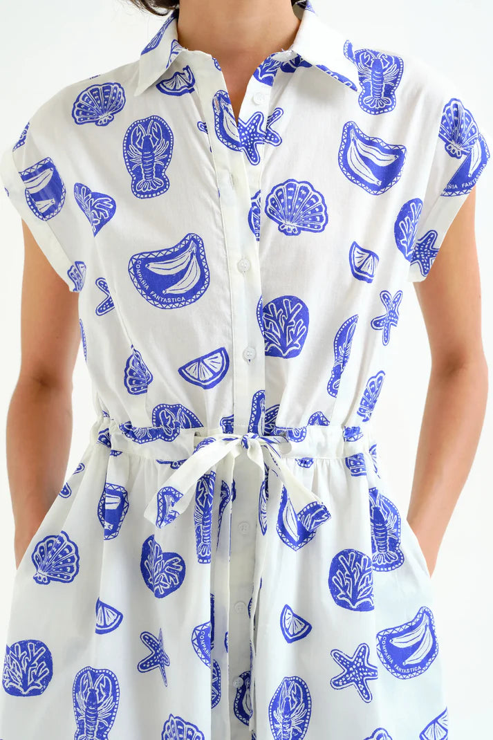 Vestido midi algodón cintura ajustable Compañía Fantástica verano