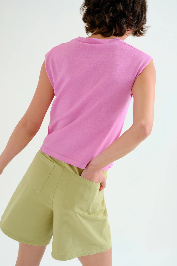 Short verde estructurado cintura fija mujer verano