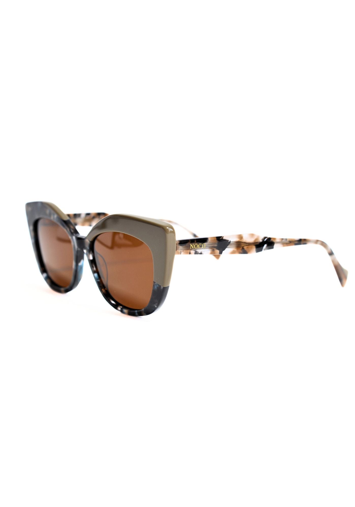 gafa de sol ojo de gato bicolor nacar beige  noco