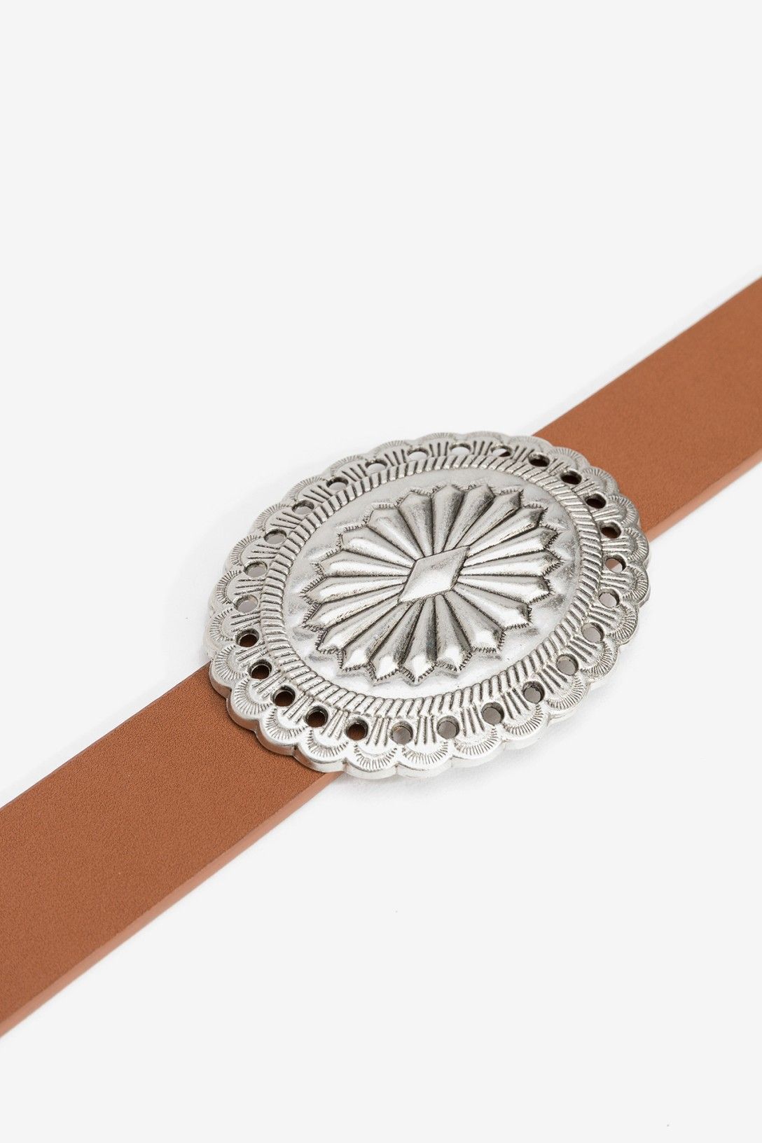 Cinturón con placas metálicas estilo western Vilanova Cotton Grey Asturias