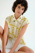 Camisa estampado olive flower sin mangas Compañía Fantástica