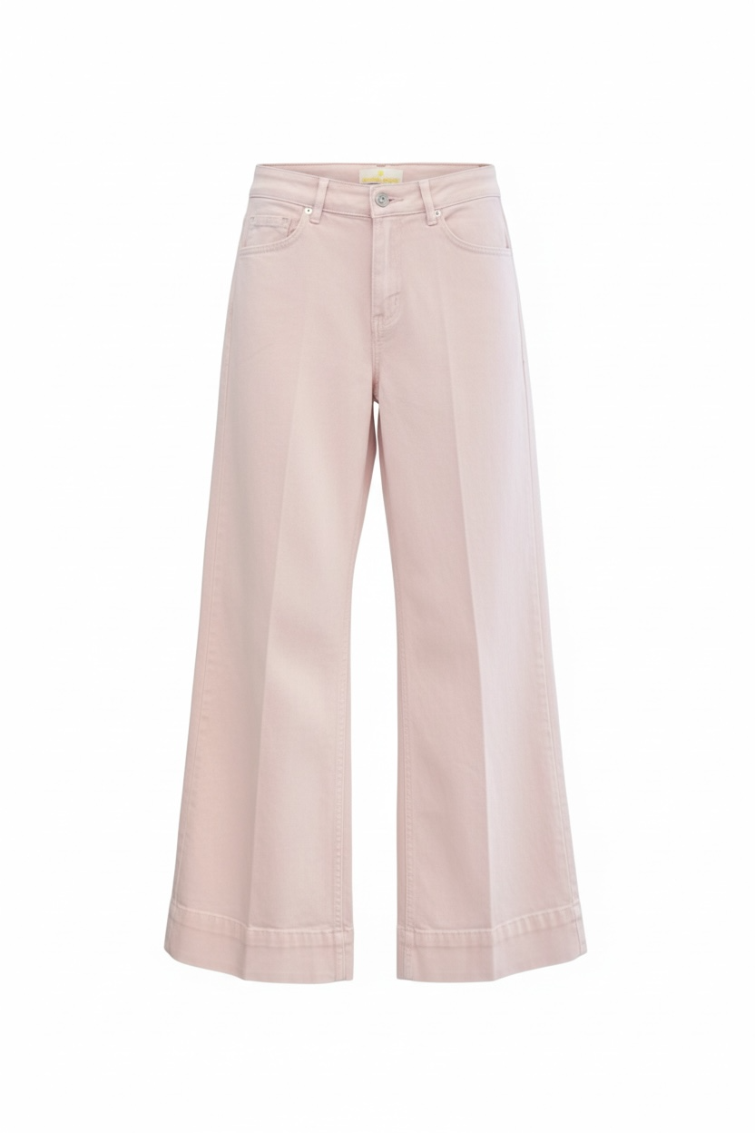 pantalon rosa empolvado mujer pierna ancha