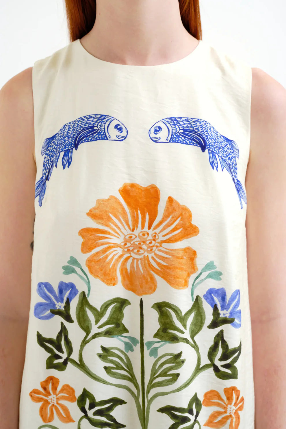 Detalle tejido vestido tropical Compañía Fantástica