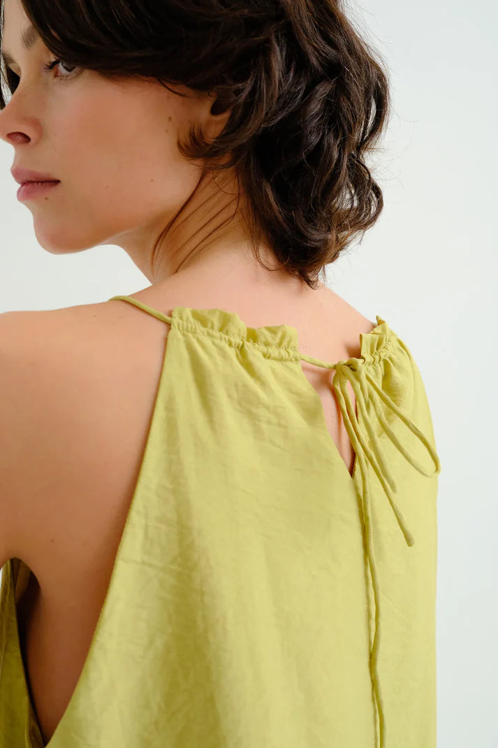 Top fluido satinado mujer halter Compañía Fantástica