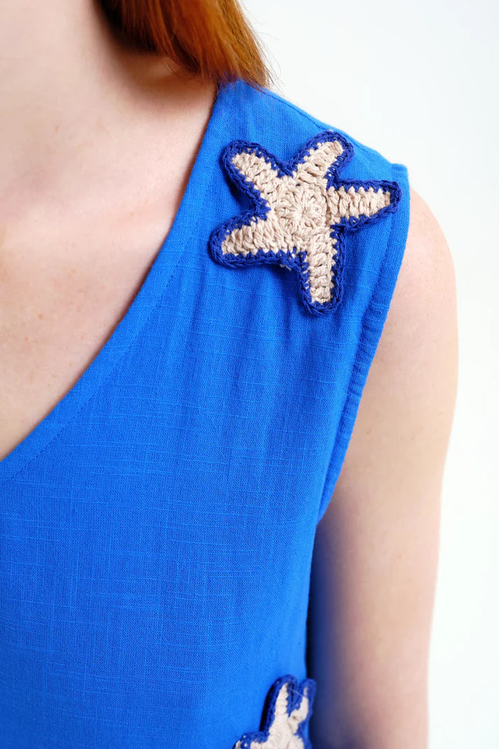Vestido corto con volantes y estrellas Cotton Grey Asturias