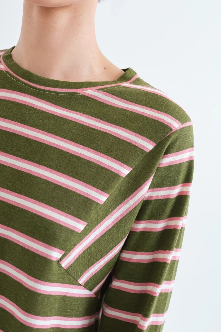 Camiseta de algodón con estampado de rayas y diseño desestructurado Compañía Fantástica