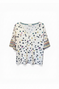 camiseta lunares multicolor mujer Lola Espeleta escote pico Cotton Grey Asturias