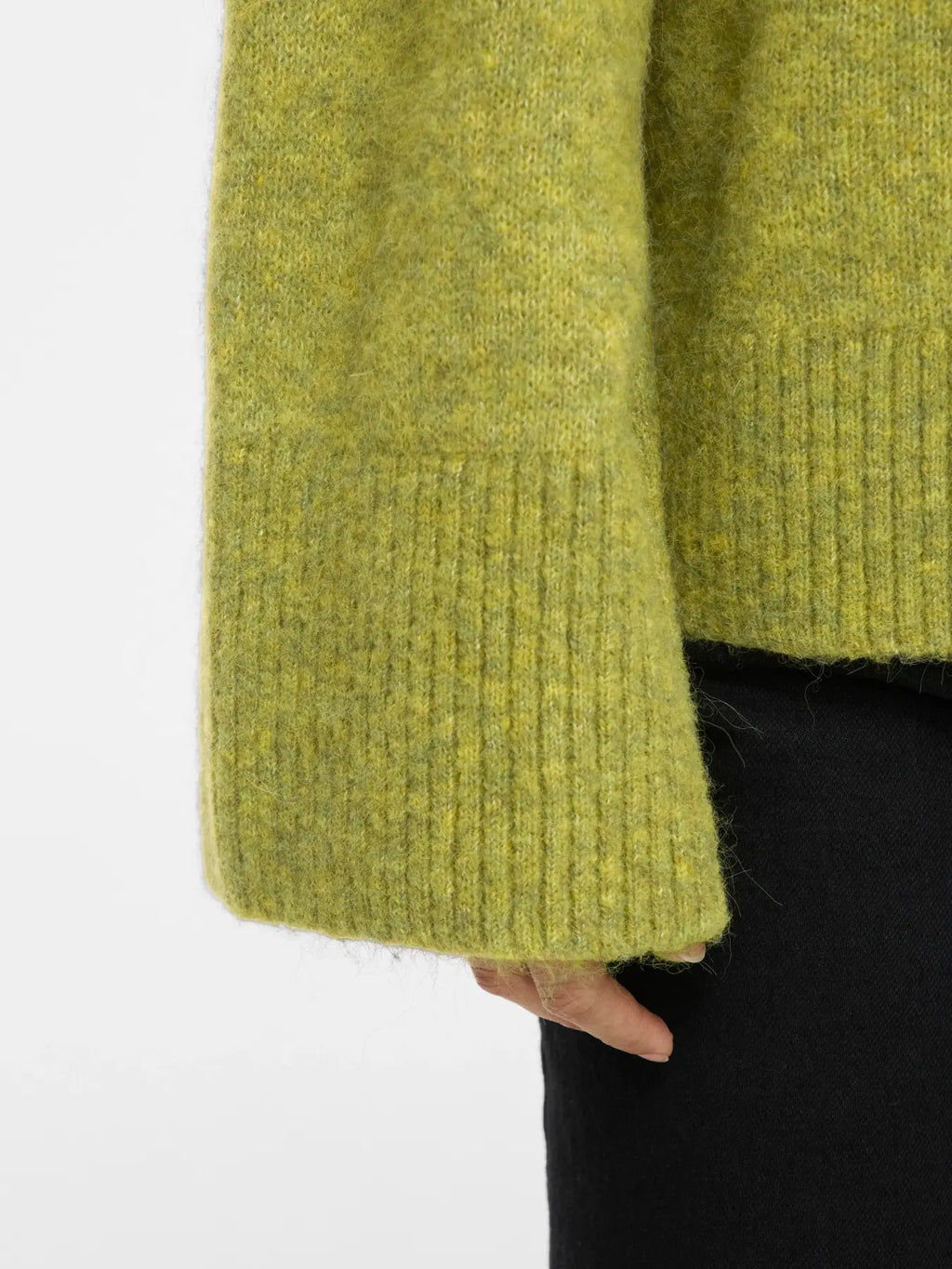 Jersey verde lima oversize VILA de mujer con cuello redondo, hombros caídos y mangas amplias