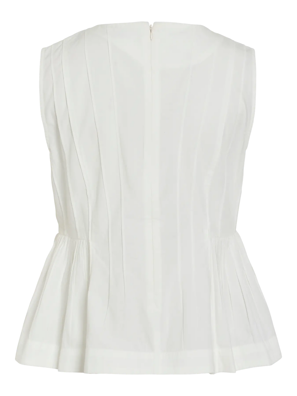 parte trasera top blanco sin mangas vila volante bajo mujer Cotton Grey Castrillón Asturias