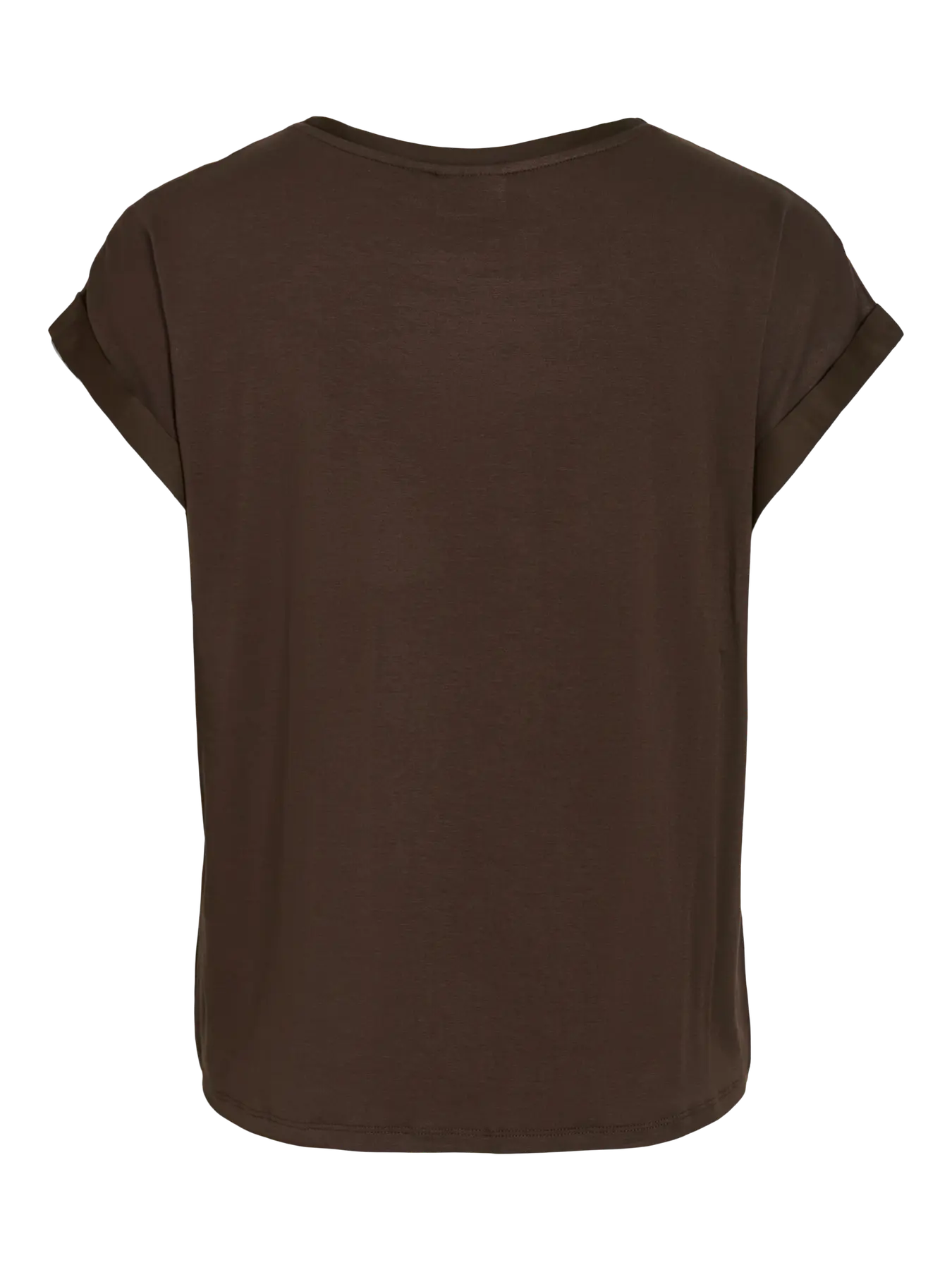 Parte trasera de punto de camiseta saten marron chocolate en cotton grey
