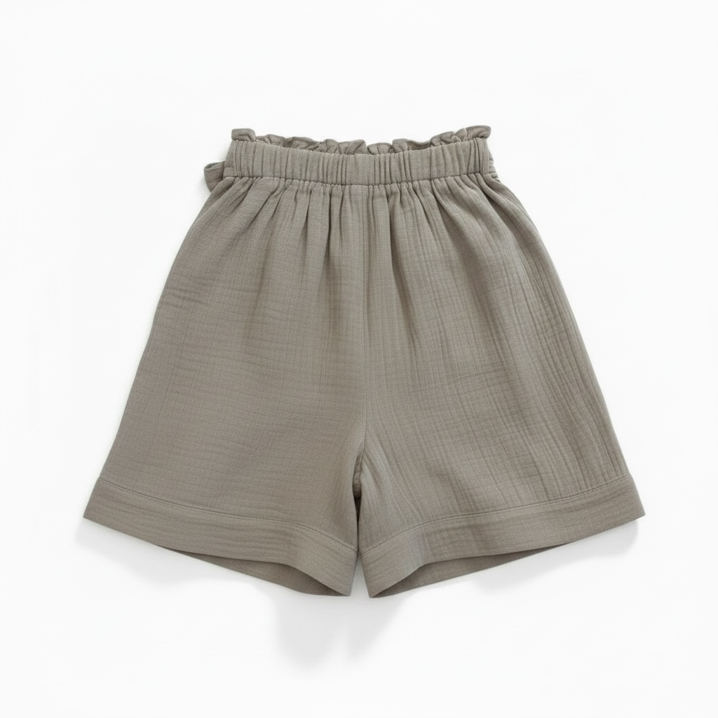Short beige con lazo delantero mujer