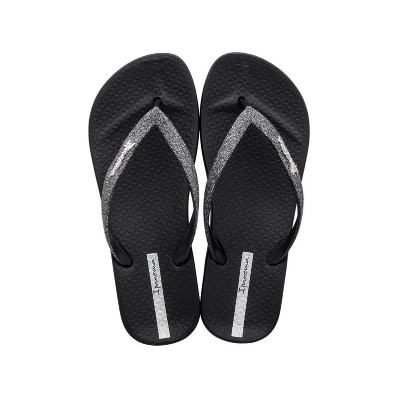 Sandalias negras mujer Ipanema anatómicas con brillo