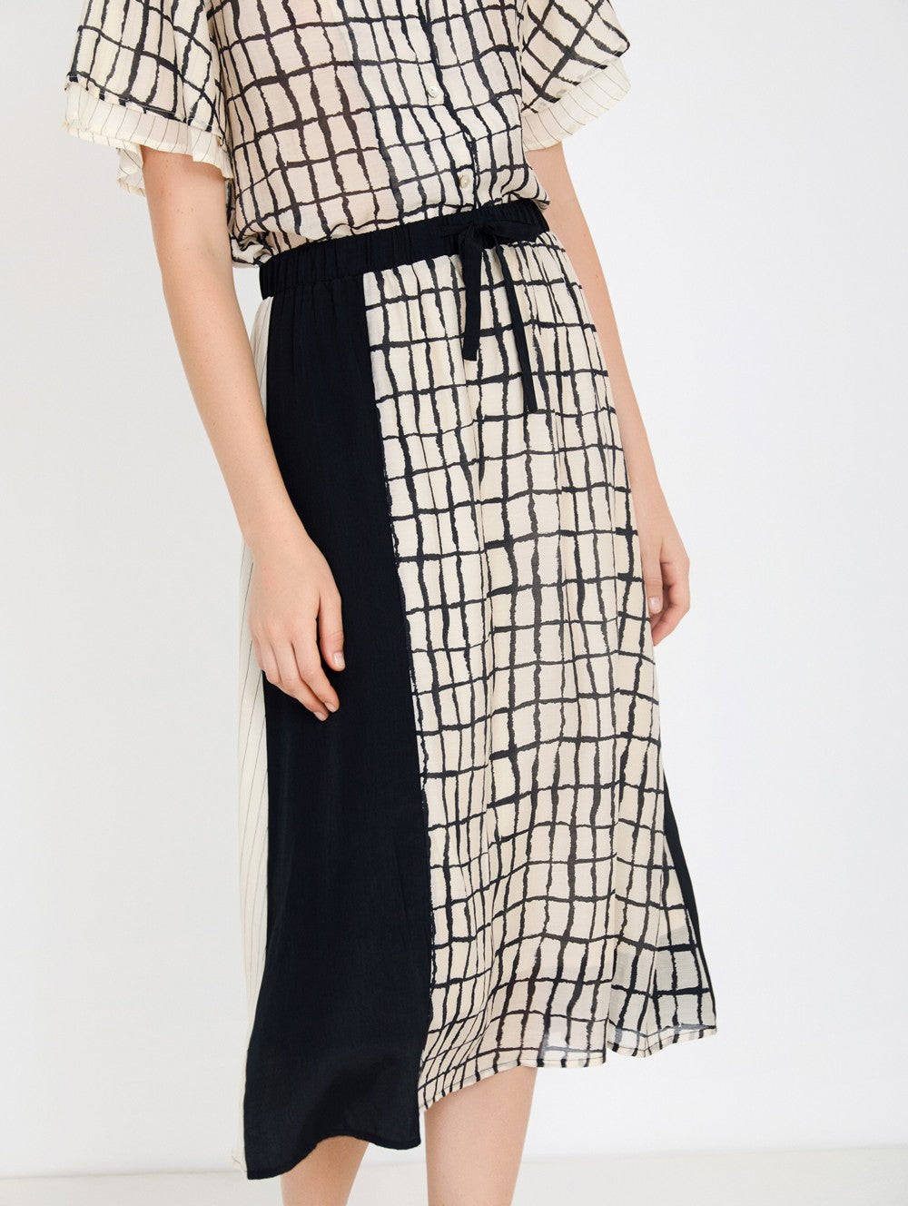 falda midi combinada recta Skatie