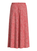 falda larga mujer, falda roja estampada, falda viscosa verano, falda fluida cintura elástica, falda sostenible mujer.
