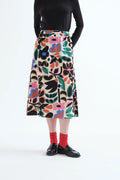 Falda midi de mujer con estampado floral multicolor Neo Garden de Compañía Fantástica