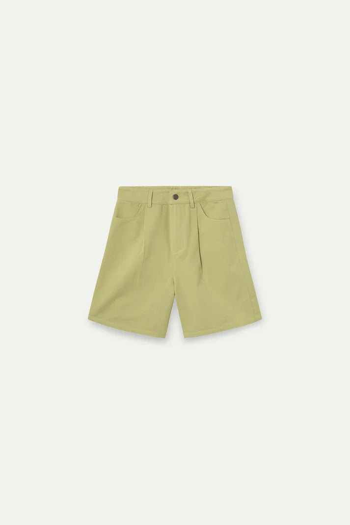 Short verde elegante algodón verano mujer