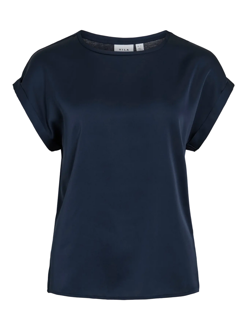 foto de producto camiseta saten color azul marino  en cotton grey