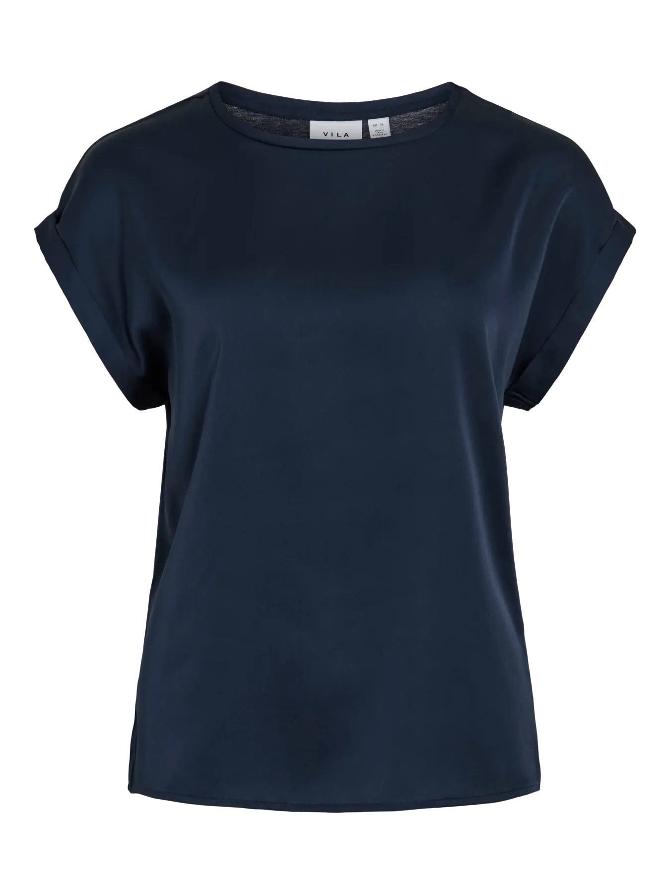 foto de producto camiseta saten color azul marino  en cotton grey