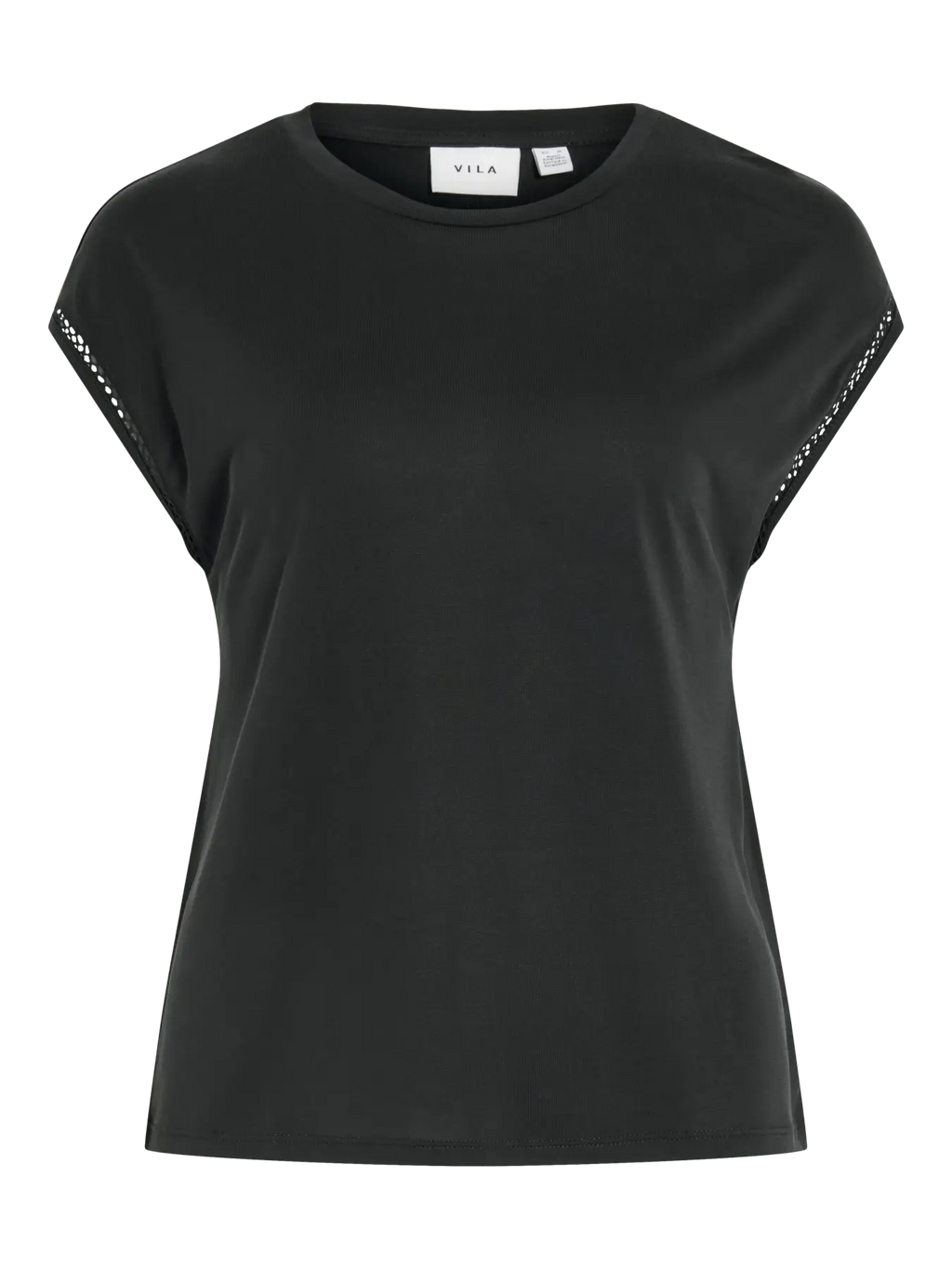 camiseta negra vila manga caída detalle calado mujer blanca negra mostaza cotton grey piedras blancas castrillon asturias