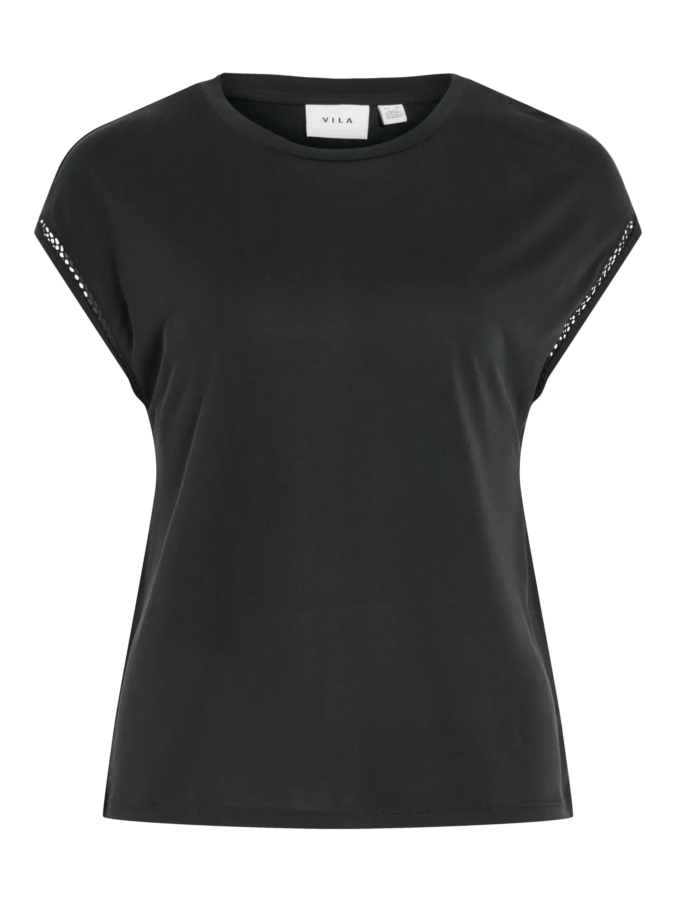 camiseta negra vila manga caída detalle calado mujer blanca negra mostaza cotton grey piedras blancas castrillon asturias