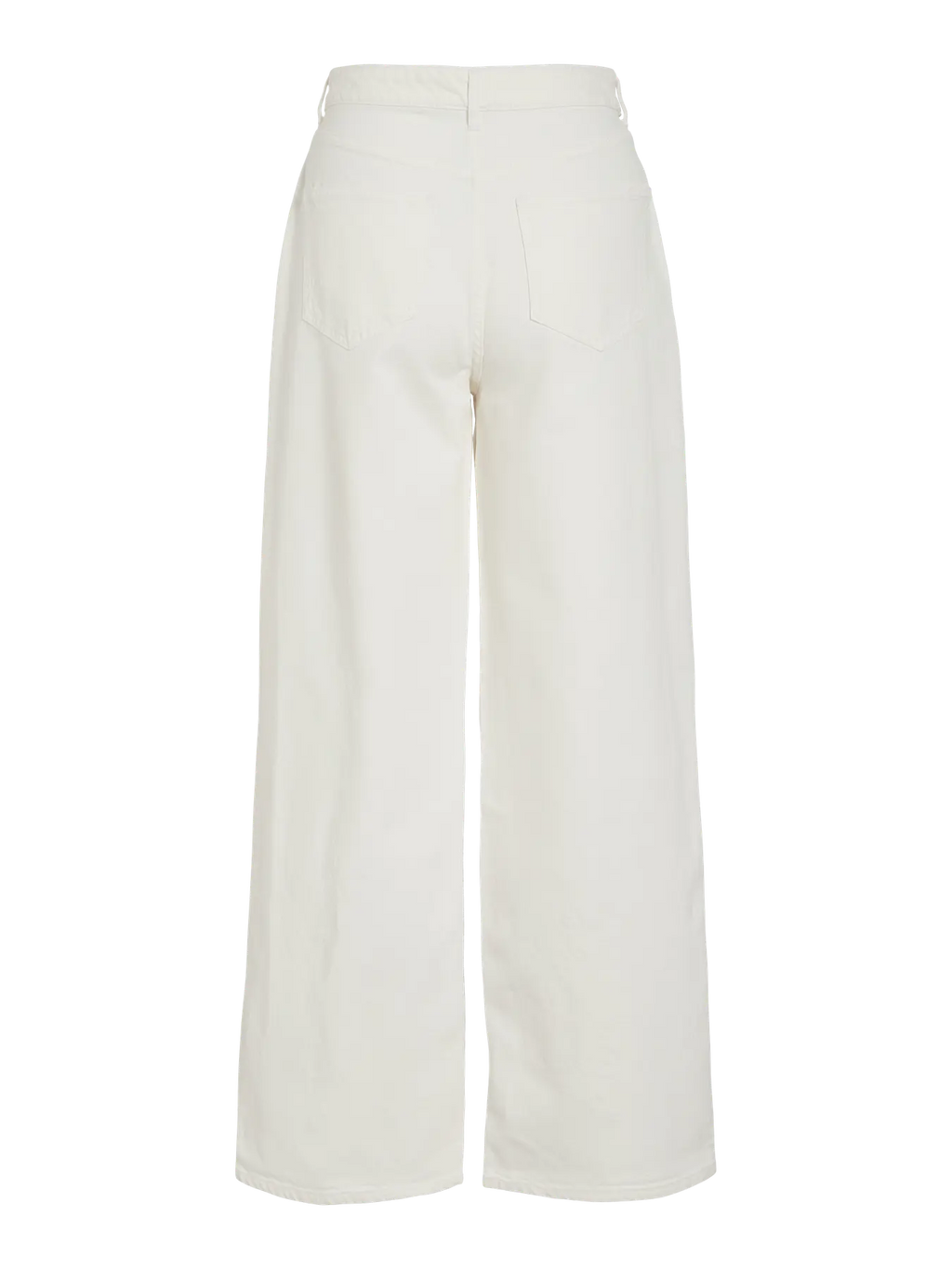 Detalle trasero Pantalon blanco Vaquero recto y tiro alto Vila Cotton grey Piedras Blancas
