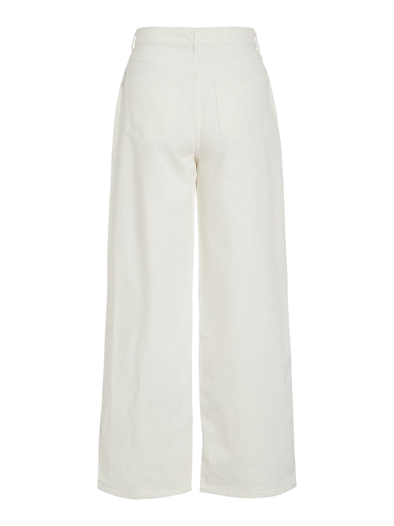 Detalle trasero Pantalon blanco Vaquero recto y tiro alto Vila Cotton grey Piedras Blancas