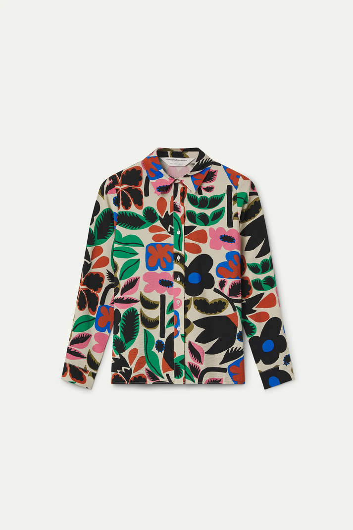 Camisa de mujer con estampado floral multicolor Neo Garden de Compañía Fantástica