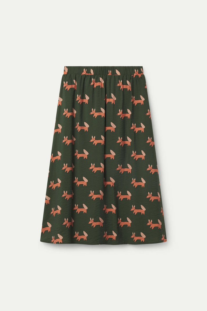Falda midi estampada con cintura elástica y corte fluido de Compañía Fantástica