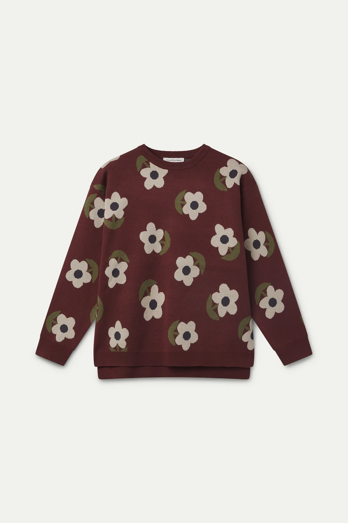 Jersey Santini con estampado floral multicolor combinado en look de mujer