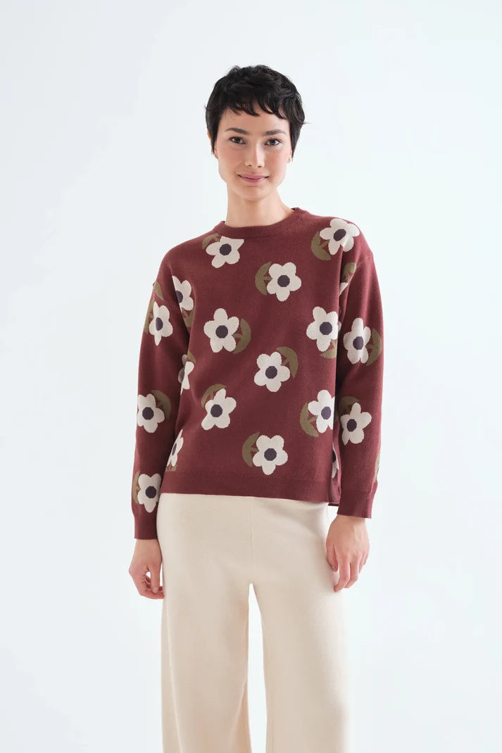 ersey de punto jacquard con estampado floral multicolor de Compañía Fantástica