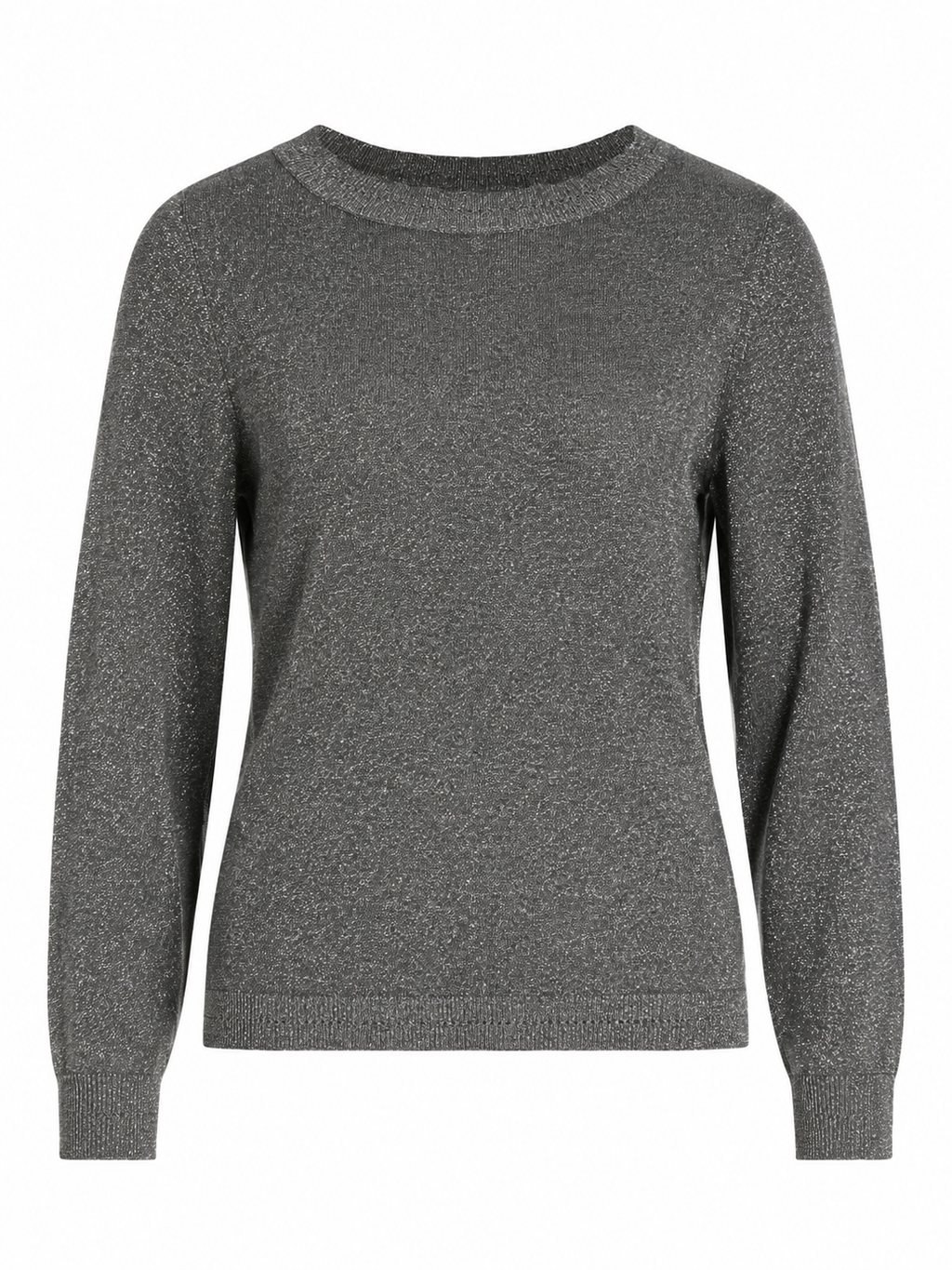 Jersey gris de punto fino con hilo plateado y manga larga VILA