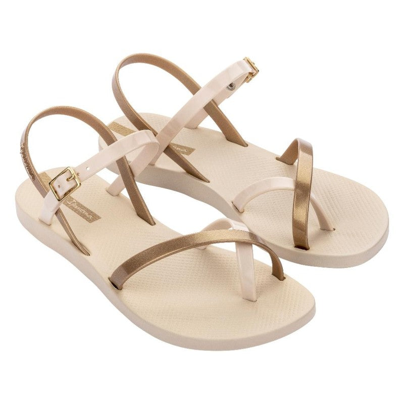 Sandalias tiras bicolor Champagne Ipanema mujer