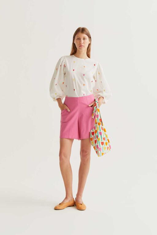 Blusa Tulipán bordada multicolor de Compañía Fantástica disponible en Cotton Grey
