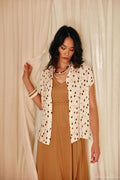 Blusa estampada estrellas Lola Espeleta mujer manga corta Cotton Grey Piedras Blancas Asturias