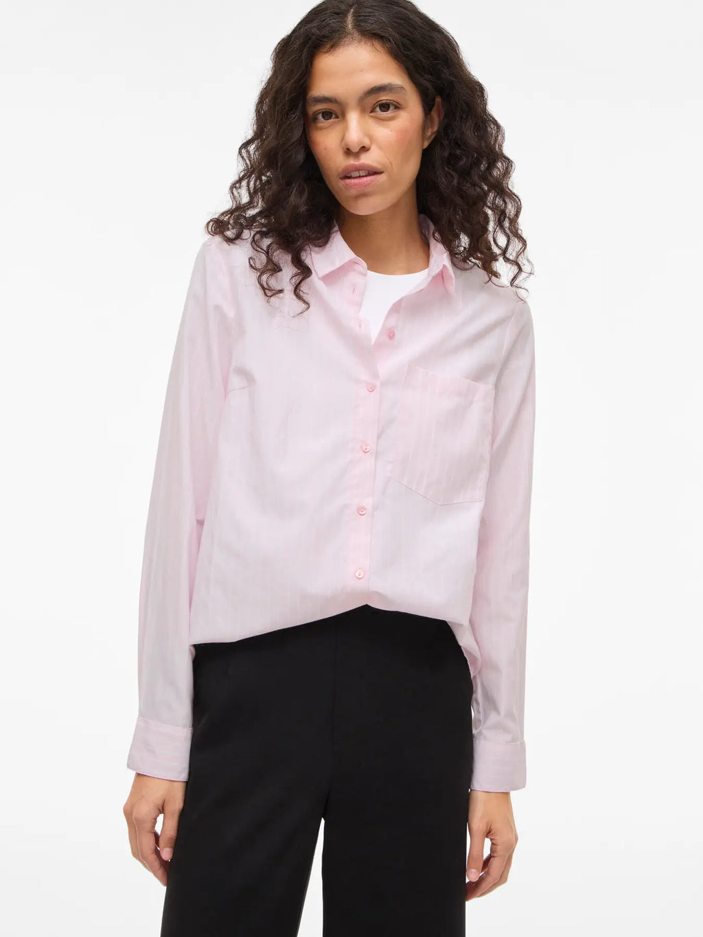 Camisa rosa nude Vila en cotton grey
