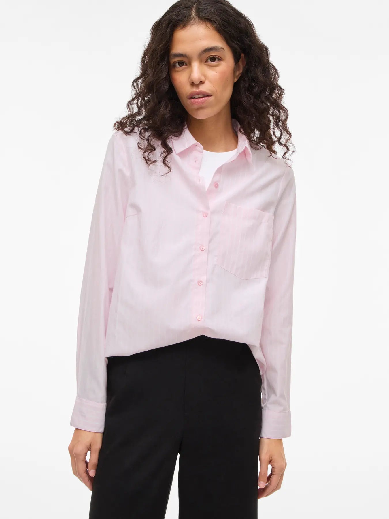 Camisa rosa nude Vila en cotton grey