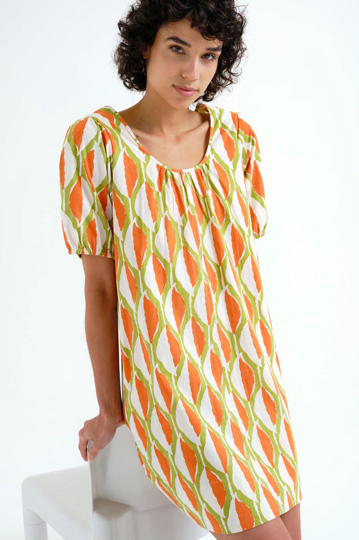 Vestido algodón manga corta volumen mujer Compañía Fantástica verano