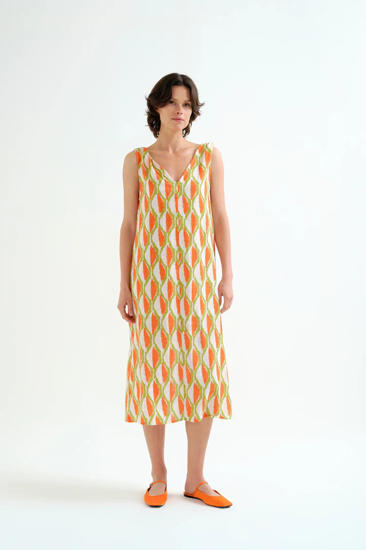 Vestido corto estampado aloe Compañía Fantástica algodón verano