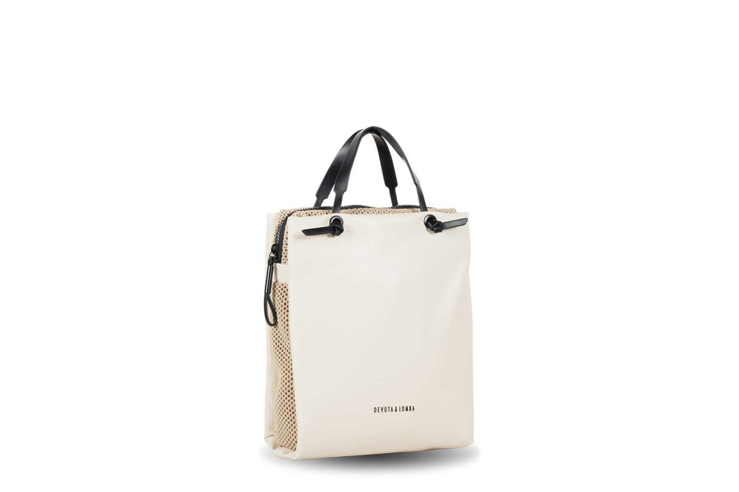 Mochila blanca textura ligera mujer urbana