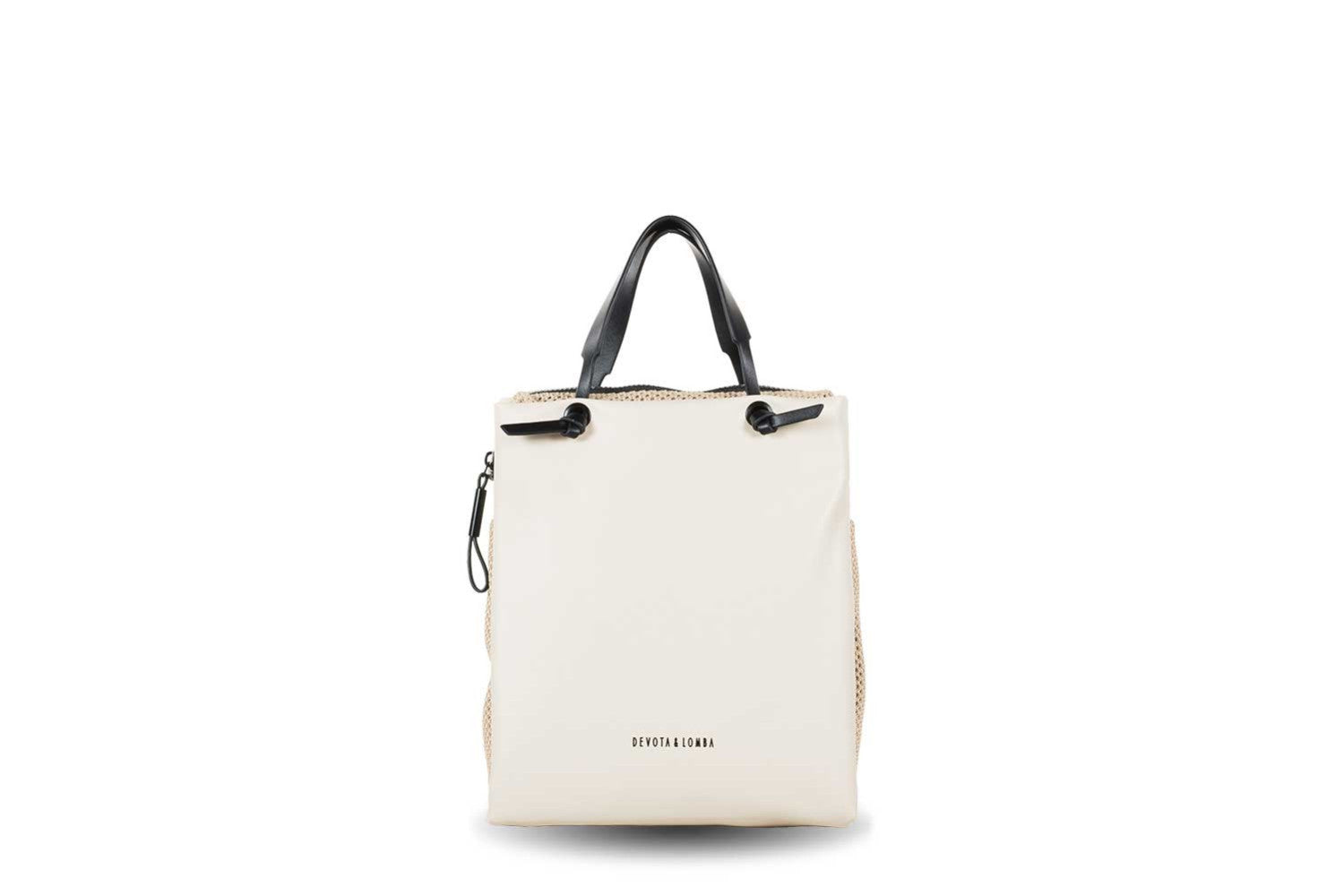 Mochila Devota & Lomba Sack blanco roto mujer rejilla