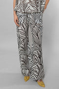 Pantalón Selene estampado hojas tonos tierra corte fluido Goa Goa Cotton Grey Asturias