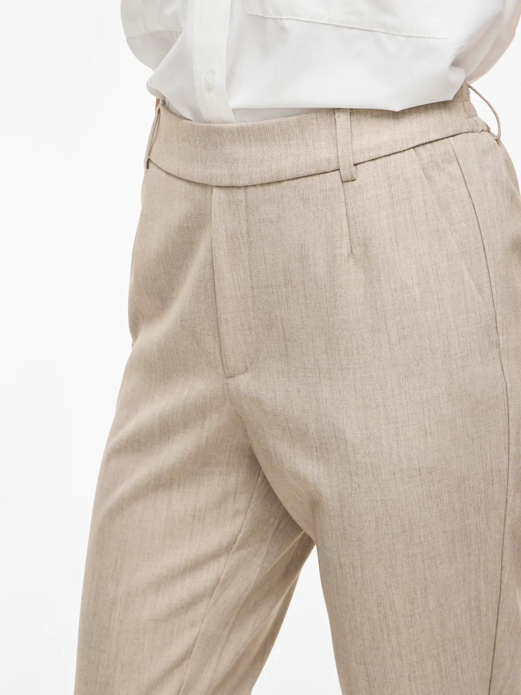 Pantalon traje estrecho lino con goma en cintura de vila 