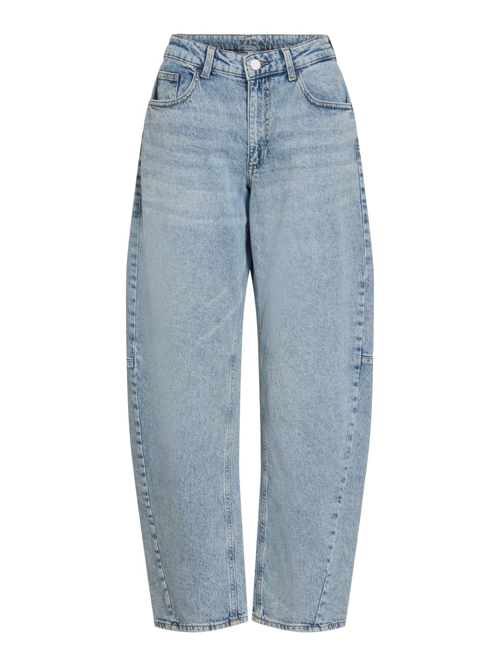 Jeans Brady Vila azul claro – detalle de cintura y bolsillos