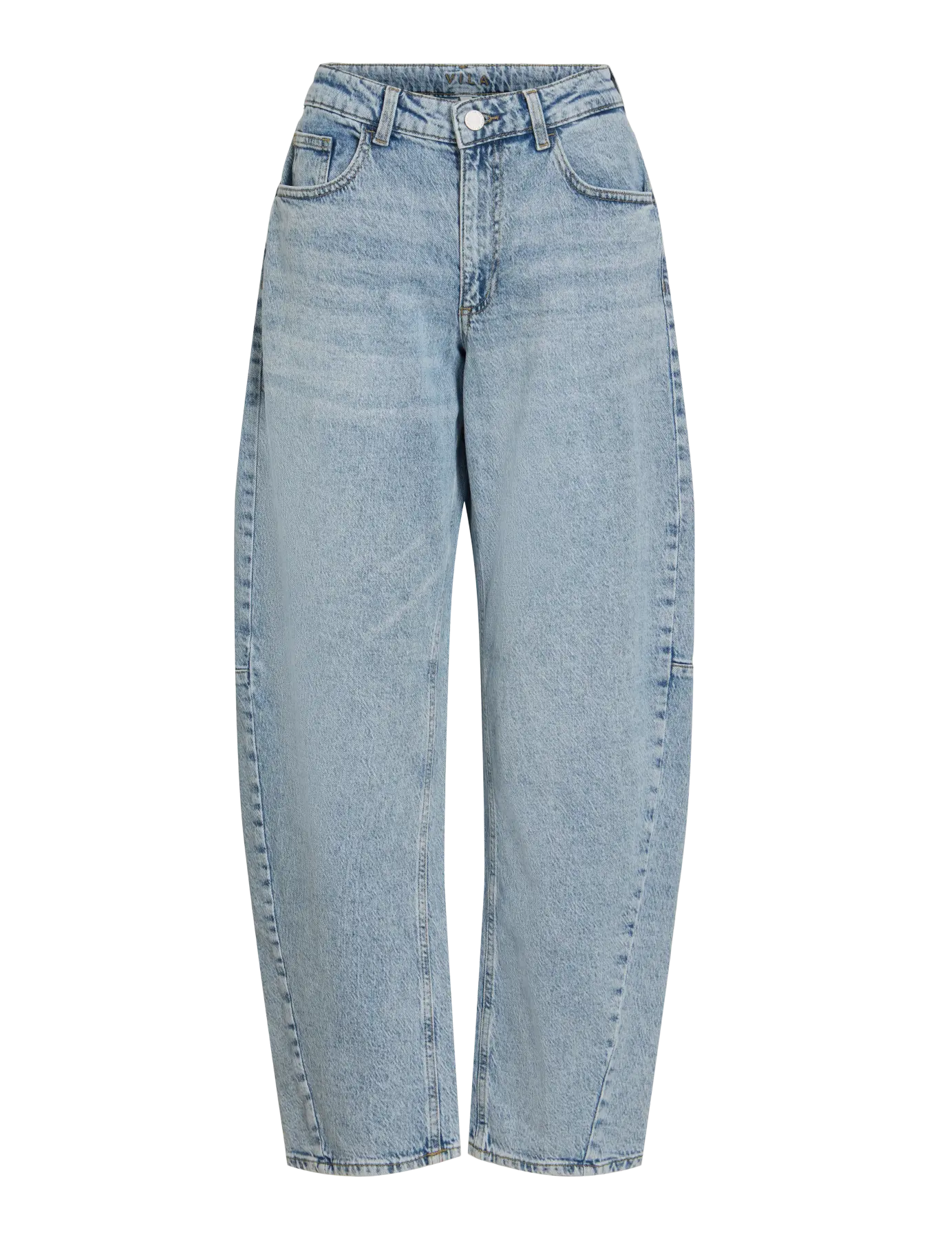 Jeans Brady Vila azul claro – detalle de cintura y bolsillos