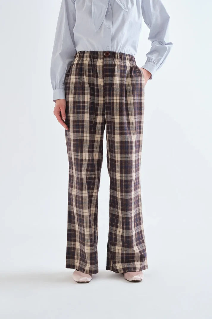Pantalón marrón de cuadros 100% algodón de Compañía Fantástica