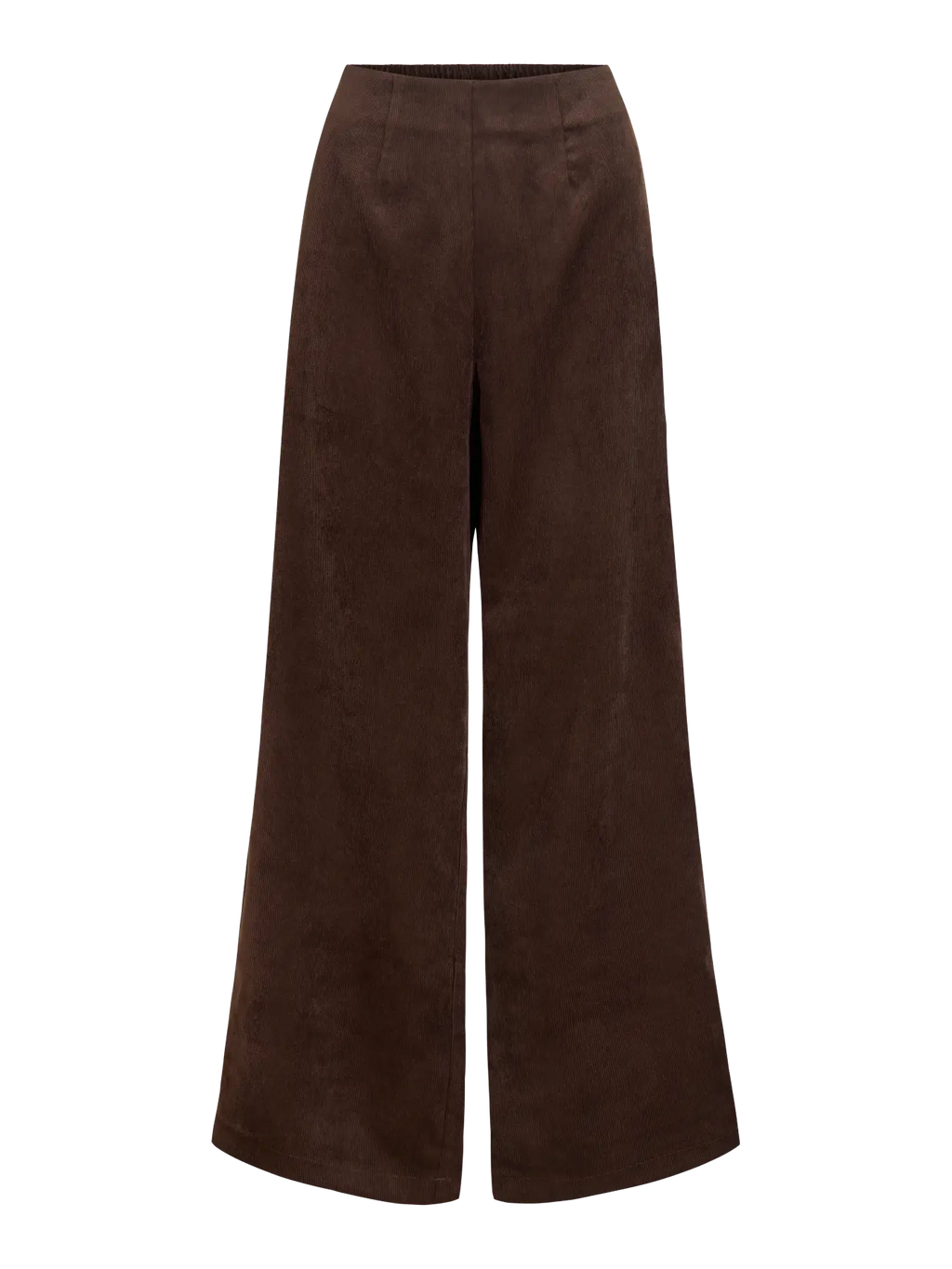 Pantalón de micropana marrón chocolate ancho – vista delantera