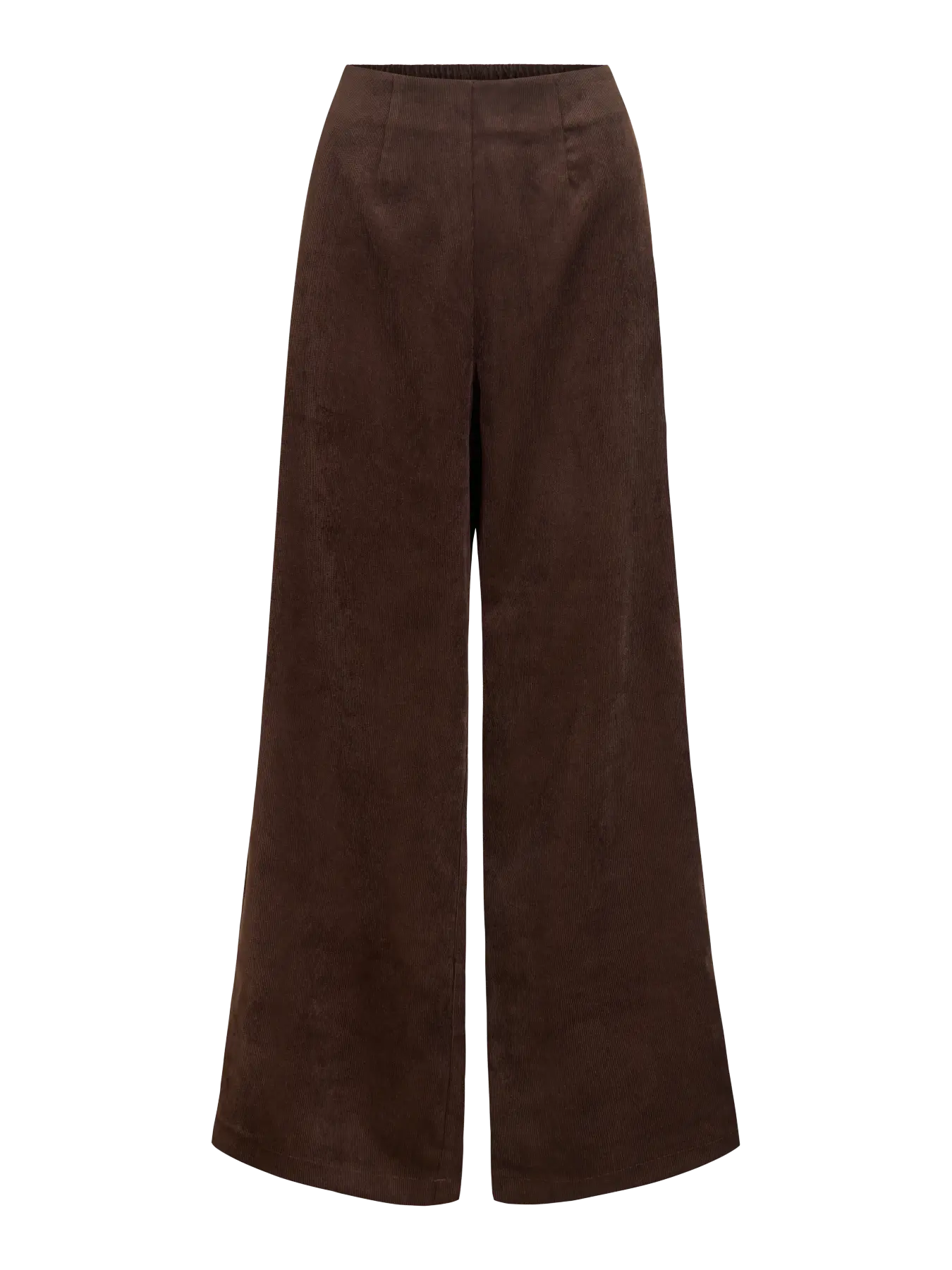 Pantalón de micropana marrón chocolate ancho – vista delantera