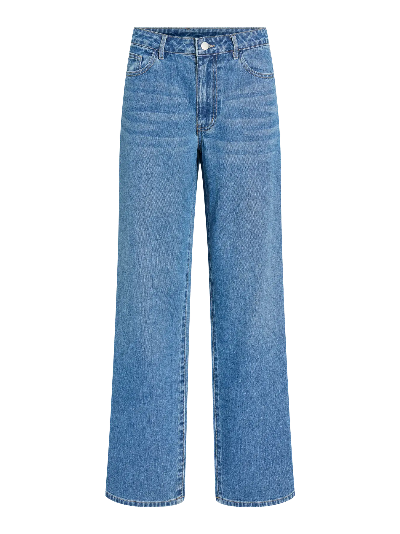 Jeans de mujer wide leg en denim azul de VILA vista frontal