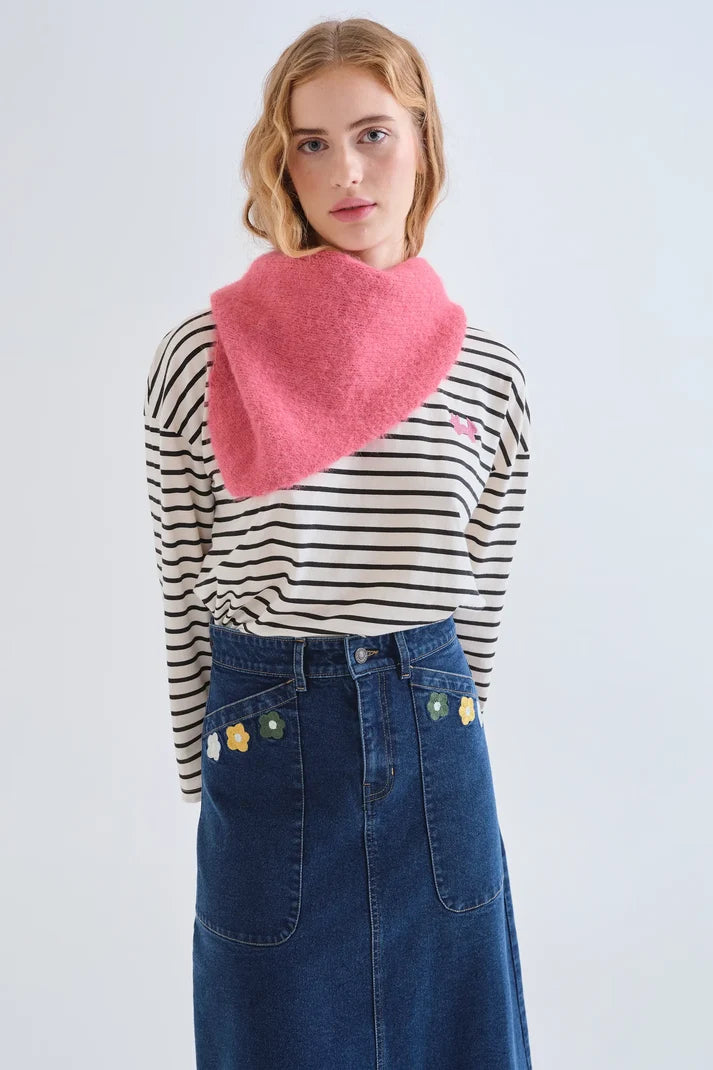 Bandana triangular rosa de punto de Compañía Fantástica