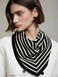 pañuelo jacquard a rayas blancas y negras reversible skatiebrand cotton grey.